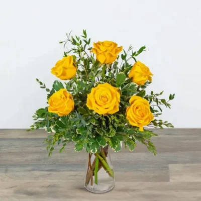 Half Dozen Yellow Roses