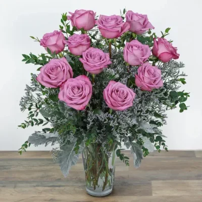 One Dozen Angelic Lavender Roses
