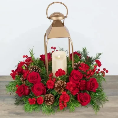 Gilded Evergreen Lantern