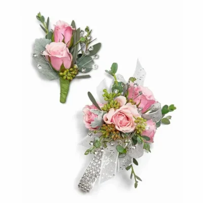 Glossy Corsage and Boutonniere Set