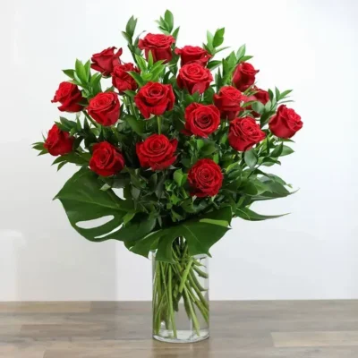 Red Roses with Modern Foliage (18)