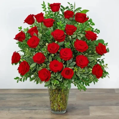 Two Dozen Elegant Red Roses