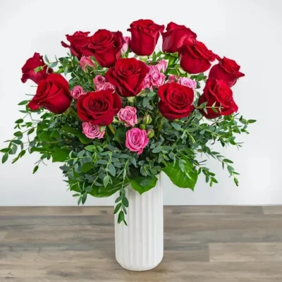 One Dozen Flirty Roses