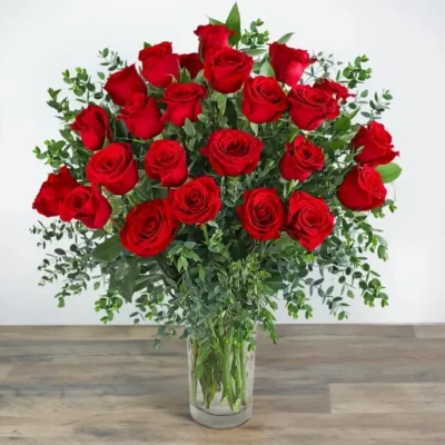 Two Dozen Red Hot Roses