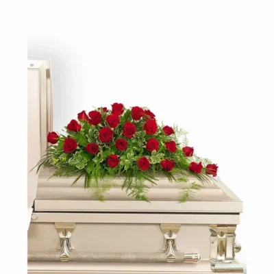 24 Red Roses Casket Spray