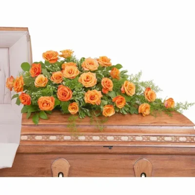 Orange Rose Casket Spray